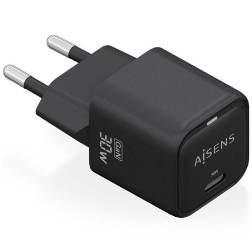 art_ais-carga20asch-30w1p019-bk_1-2 Cargador de Pared GaN Aisens ASCH-30W1P019-BK/ 1xUSB Tipo-C/ 30W