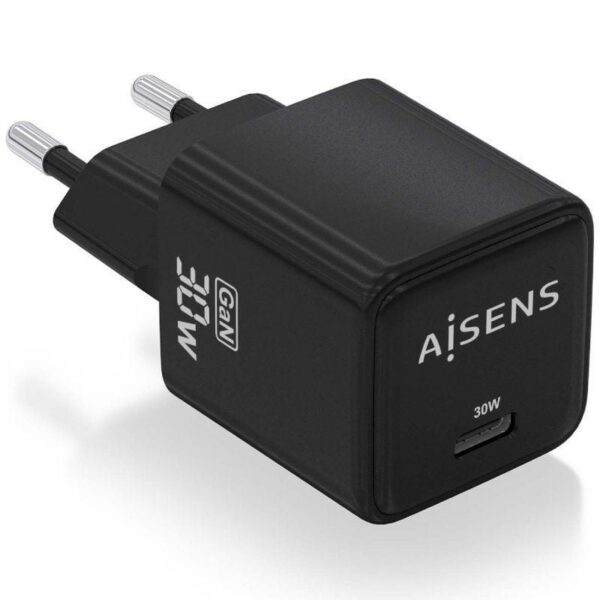 art_ais-carga20asch-30w1p036-bk_1-2 Cargador de Pared GaN Aisens ASCH-30W1P036-BK/ 1xUSB Tipo-C/ 30W