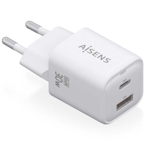 art_ais-carga20asch-30w2p020-w_1-2 Cargador de Pared GaN Aisens ASCH-30W2P020-W/ 1xUSB Tipo-C/ 1xUSB/ 30W