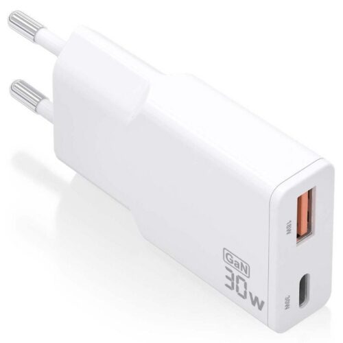 art_ais-carga20asch-30w2p046-w_1-2 Cargador de Pared GaN Aisens ASCH-30W2P046-W/ 1xUSB Tipo-C/ 1xUSB/ 30W/ Blanco
