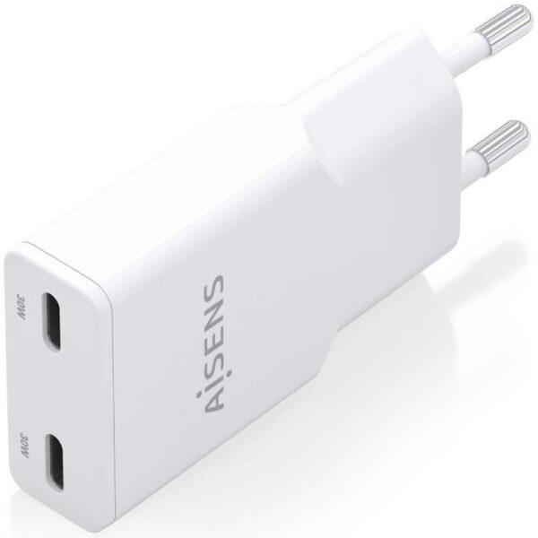 art_ais-carga20asch-30w2p048-w_2 Cargador de Pared GaN Aisens ASCH-30W2P048-W/ 2xUSB Tipo-C/ 30W/ Blanco