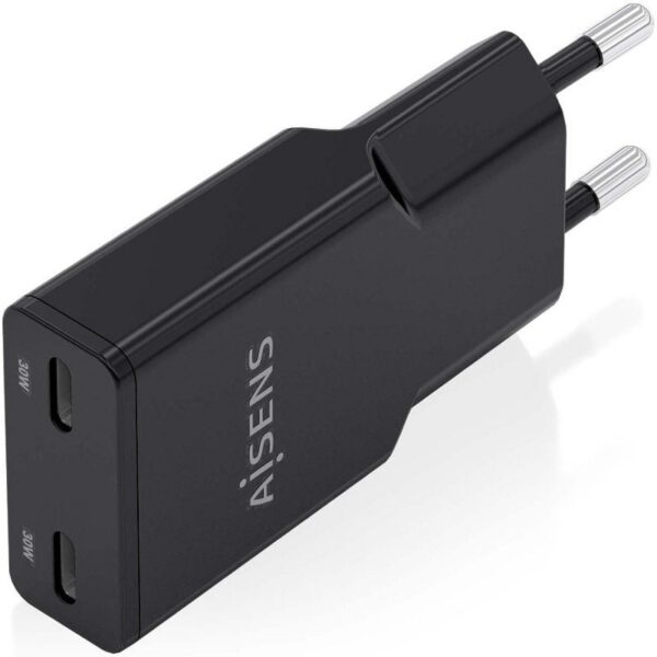 art_ais-carga20asch-30w2p049-bk_2 Cargador de Pared GaN Aisens ASCH-30W2P049-BK/ 2xUSB Tipo-C/ 30W/ Negro