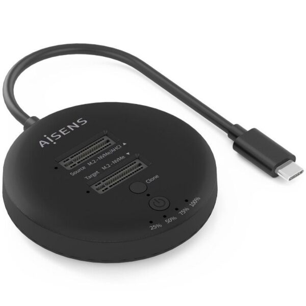 art_ais-dock20asds-2m2n05-bk_1-2 Dock USB 3.2 Gen2 Tipo-C para SSD M.2 NVMe Aisens ASDS-2M2N05-BK/ Gris