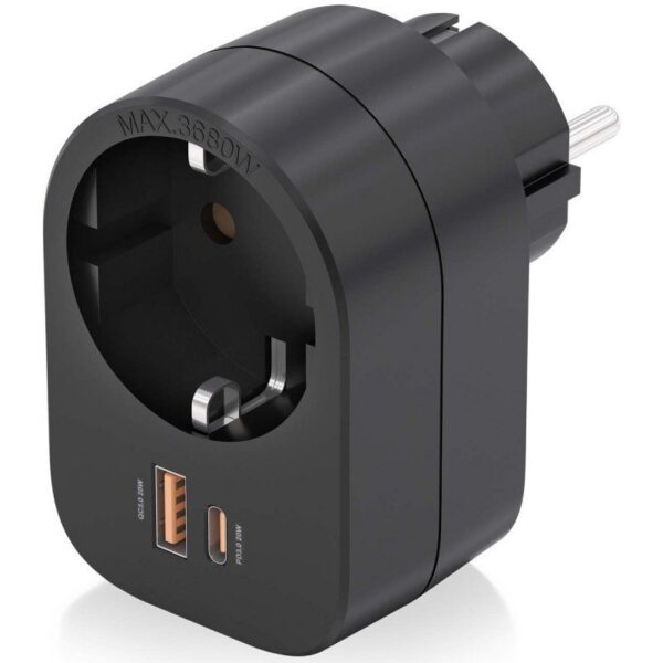 art_ais-enchufe20asps-1a1c07-bk_2 Enchufe Aisens ASPS-1A1C07-BK/ 1 Toma de Corriente/ 1 USB Tipo-C PD/ 1 USB/ Negro