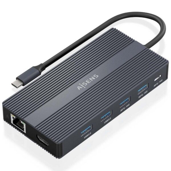 art_ais-hub20asuc-12p017-gr_2 Docking USB Tipo-C Aisens ASUC-12P017-GR/ 2xHDMI 4K/ 4xUSB/ 1xUSB Tipo-C/ 1xRJ45/ 1xDisplayPort/ 1xLector Tarjetas/ 1xUSB Tipo-C PD/ Gris