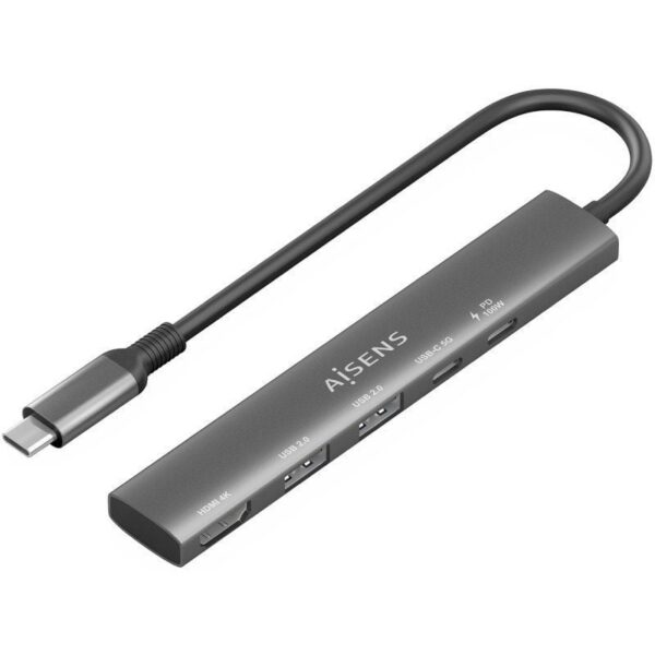 art_ais-hub20asuc-5p022-gr_1-2 Docking USB Tipo-C Aisens ASUC-5P022-GR/ 1xHDMI 4K/ 2xUSB/ 1xUSB Tipo-C/ 1xUSB Tipo-C PD/ Gris