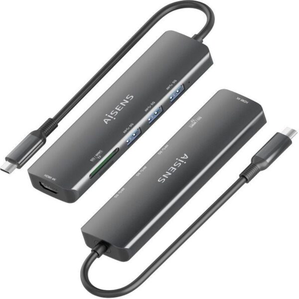 art_ais-hub20asuc-6p024-gr_2 Docking USB Tipo-C Aisens ASUC-6P024-GR/ 1xHDMI 4K/ 3xUSB/ 1xLector Tarjetas/ Gris