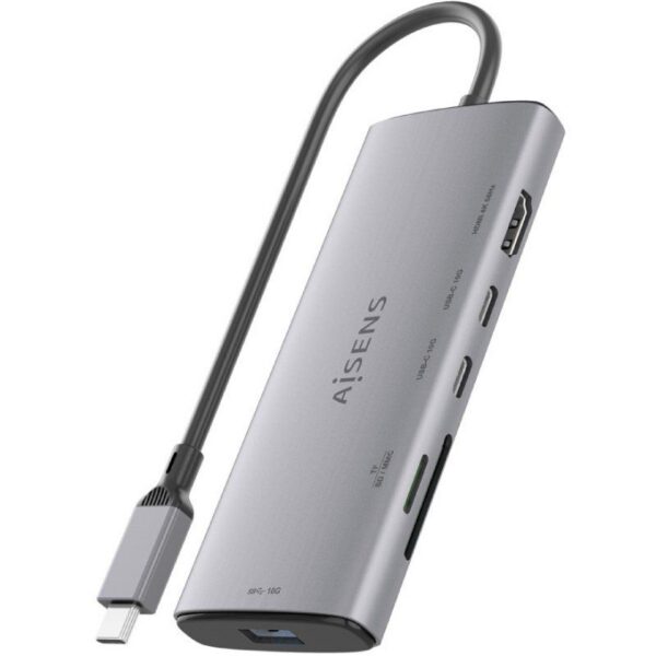 art_ais-hub20asuc-6p029-gr_2 Docking USB Tipo-C Aisens ASUC-6P029-GR/ 1xHDMI 4K/ 1xUSB/ 2xUSB Tipo-C/ 1xLector de Tarjetas/ Gris