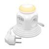 Regleta con Interruptor y Luz Nocturna Aisens ASPS-3A1CL01-W/ 4 Tomas de Corriente/ 1 USB Tipo-C/ 3 USB/ Cable 1.8m/ Blanco