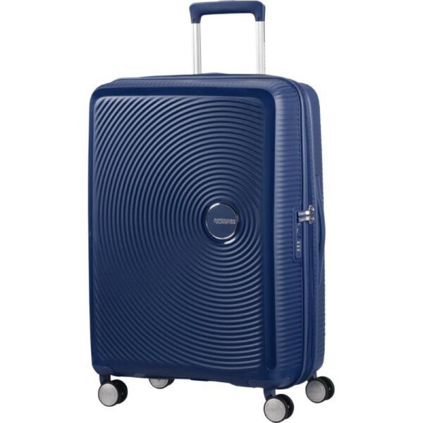 Maleta Mediana American Tourister SoundBox Spinner 67cm/ 67x46.5x29cm/ 4 Ruedas/ Azul Marino