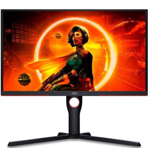 art_aoc-m2025g3zm20bk_1-2 Monitor Gaming AOC 25G3ZM/BK 24.5"/ Full HD/ 0.5ms/ 240Hz/ VA/ Regulable en altura/ Negro y Rojo