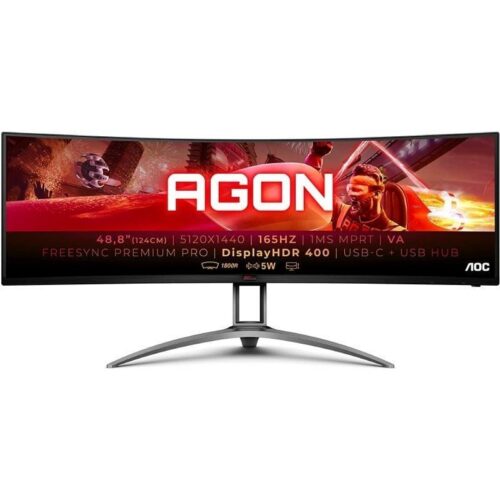 art_aoc-m20ag493ucx2_1-2 Monitor Gaming Ultrapanorámico Curvo AOC Agon AG493UCX2 48.8"/ Dual QHD/ 1ms/ 165Hz/ VA/ Multimedia/ Negro