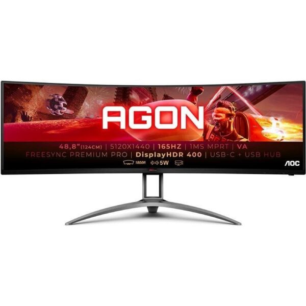 art_aoc-m20ag493ucx2_1-2 Monitor Gaming Ultrapanorámico Curvo AOC Agon AG493UCX2 48.8"/ Dual QHD/ 1ms/ 165Hz/ VA/ Multimedia/ Negro