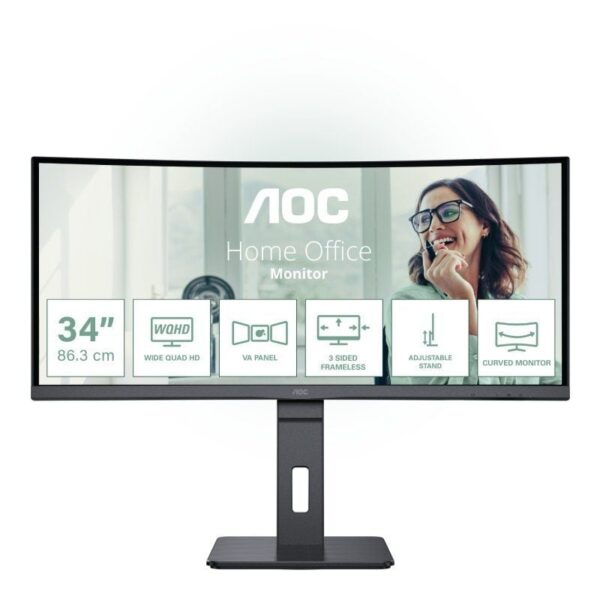 art_aoc-m20cu34p3cv_1-2 Monitor Profesional Curvo AOC CU34P3CV 34"/ WQHD/ Multimedia/ Regulable en altura/ Negro