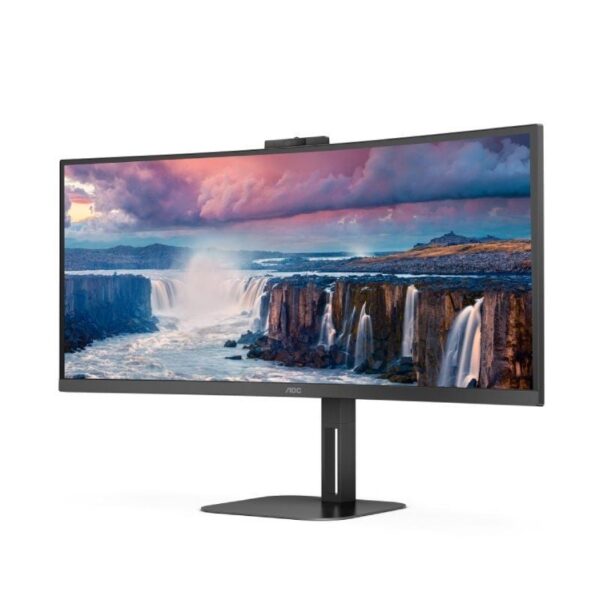 art_aoc-m20cu34v5cw20bk_2 Monitor Profesional Curvo Ultrapanorámico AOC CU34V5CW/BK 34"/ UWQHD/ Webcam/ Multimedia/ Regulable en altura/ Negro