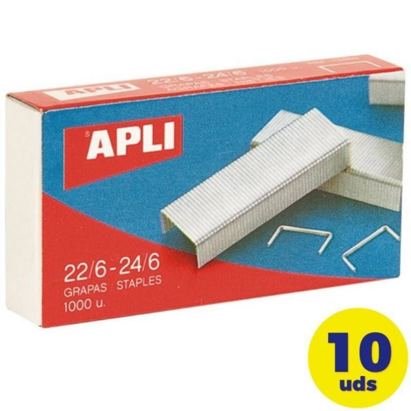 Cajas de Grapas Apli 13469 - 10x1000 Unidades (22/6 - 24/6)