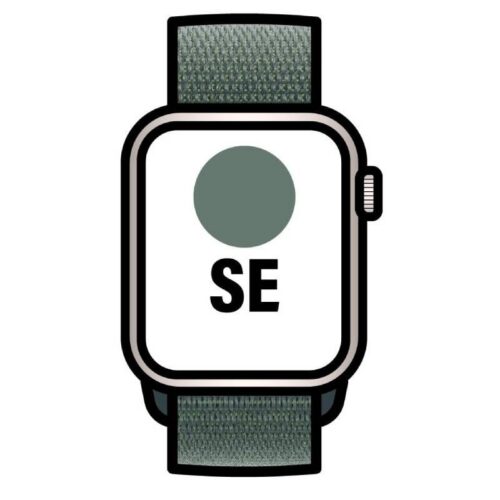 Apple Watch SE/ GPS/ 40mm/ Caja de Aluminio Blanco Estrella/ Correa Loop Deportiva Verde Lago