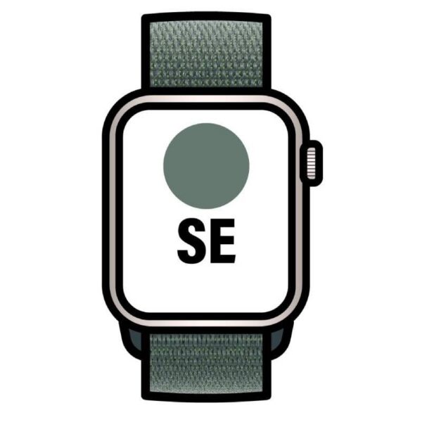 art_apl-watch20mxeh3qlbardera_1 Apple Watch SE/ GPS/ 40mm/ Caja de Aluminio Blanco Estrella/ Correa Loop Deportiva Verde Lago