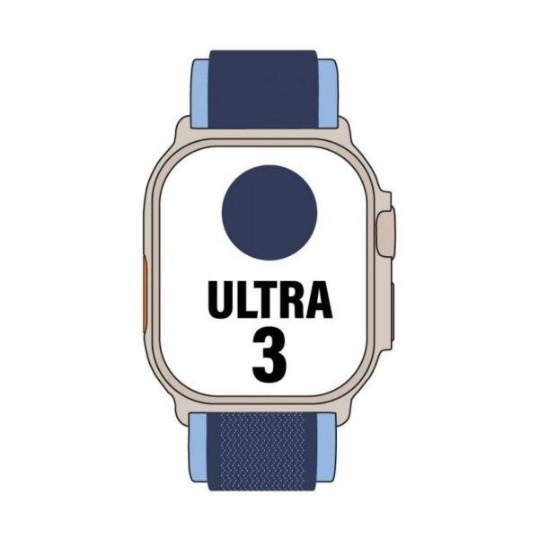 art_apl-watch20ultra20mewr4qlbardera_1 Apple Watch Ultra 3/ GPS/ Cellular/ 49mm/ Caja de Titanio Natural/ Correa Loop Trail Azul/azul brillante S/M