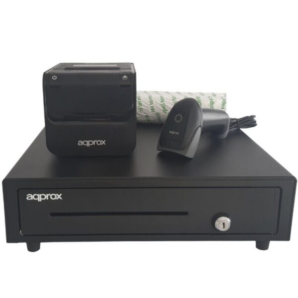 art_app-pack20apppospack4180-2d_1-2 Pack para TPV Approx appPOSPACK4180-2D/ Cajón Portamonedas + Impresora Térmica de Tickets + Lector de Códigos + Rollos Térmicos