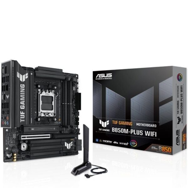 art_asu-pb20tuf20gam20b850m-plus20w_1-2 Placa Base Asus TUF GAMING B850M-PLUS WIFI Socket AM5/ DDR5/ PCIe 5.0/ Micro ATX
