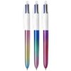 Caja de Bolígrafos de Tinta de Aceite Retráctil Bic 4 Colours Gradient 511030/ 3 unidades/ 4 Colores de Tinta/ Cuerpo Color Gradiente