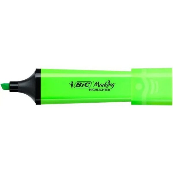 art_bic-fluorescente20fla20n20gr2012_2 Caja de Marcadores Fluorescentes Bic Highlighter Flat Neón/ 12 unidades/ Verdes