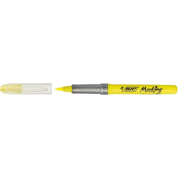 Caja de Marcadores Fluorescentes Bic Brite Liner Grip/ 12 unidades/ Amarillos