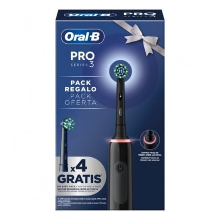 art_bra-pae20cep20dent20p320bk204rec_1-1 Cepillo Dental Braun Oral-B Series Pro 3 3000/ Incluye 4 Recambios/ Negro