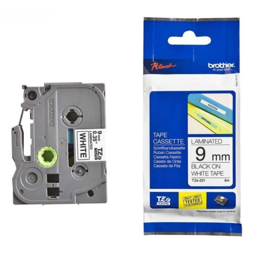 Cinta Laminada Brother TZe-221 Blanca - 9mm x 8m