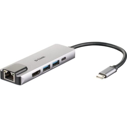 Docking USB Tipo-C D-Link DUB-M520/ 2xUSB/ 1xUSB Tipo-C/ 1xHDMI 4K/ 1xRJ45/ 1xThunderbolt/ Gris