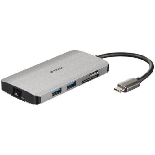 Docking USB Tipo-C D-Link DUB-M810/ 3xUSB/ 1xUSB Tipo-C/ 1xThunderbolt/ 1xHDMI 4K/ 1xRJ45/ 1xLector tarjetas/ Gris