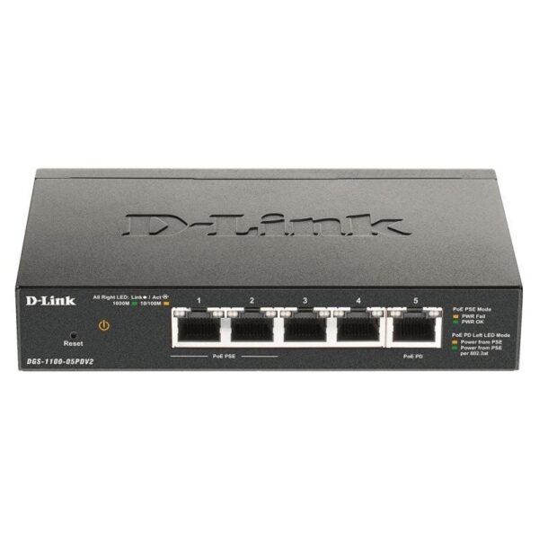 art_dlk-switch20dgs-1100-05pdv2_1-2 Switch Gestionable D-Link DGS-1100-05PDV2 5 Puertos/ RJ-45 10/100/1000 PoE