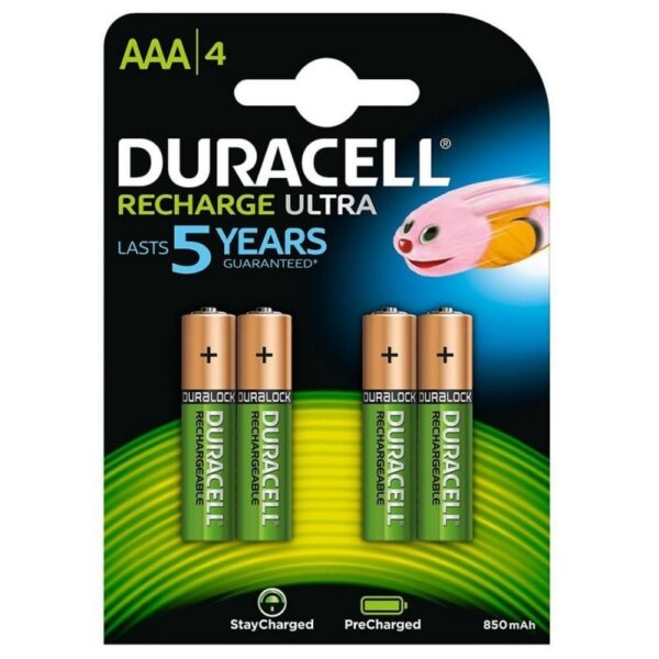 art_drc-pila20hr03-a_1-2 Pack de 4 Pilas AAA Duracell HR03-A/ 1.2V/ Recargables