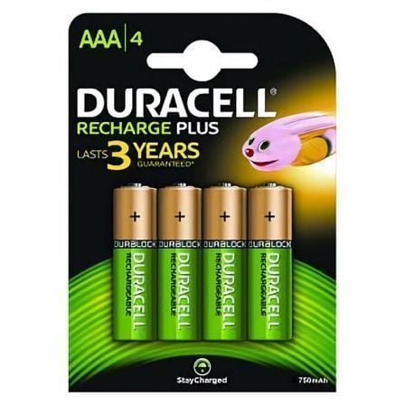 art_drc-pila20hr3-b_1-1 Pack de 4 Pilas AAA Duracell HR3-B/ 1.2V/ Recargables