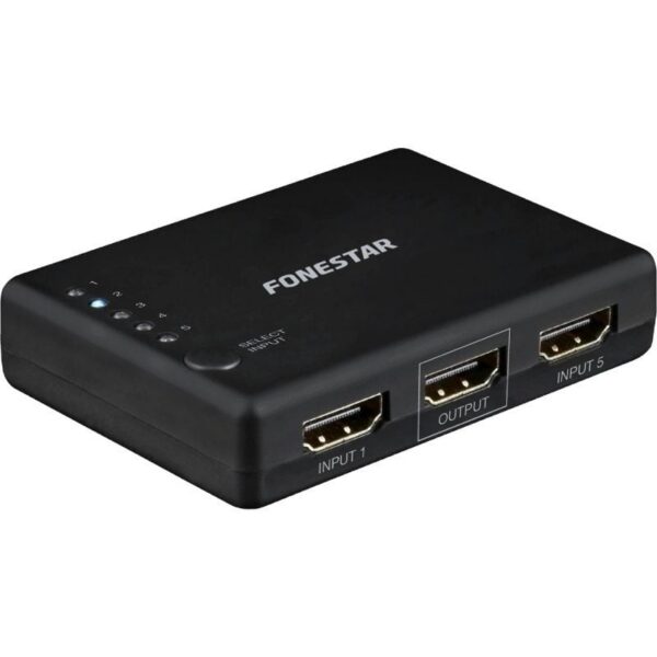 Conmutador HDMI 5x1 4K@60Hz Fonestar FO-22SW51 - 5 Entradas a 1 Salida
