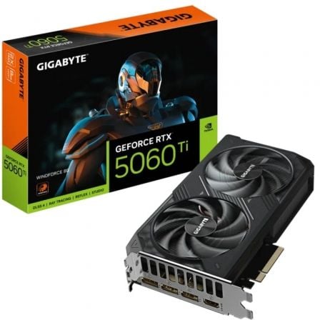 Tarjeta Gráfica Gigabyte GeForce RTX 5060 Ti WindForce/ 8GB GDDR7