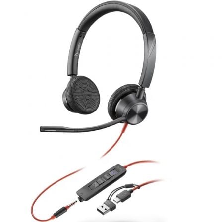 art_hp-pol208x222aa_1-1 Auriculares Poly Blackwire 3225 para Microsoft Teams + 3.5 mm + Adaptador USB-C/A/ con Micrófono/ Jack 3.5 - USB Tipo-C/ Negros