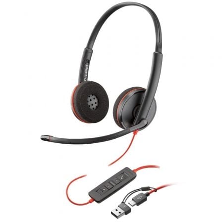 art_hp-pol208x228a6_1 Auriculares Poly Blackwire 3220 + Adaptador USB-C/A/ con Micrófono/ Bulk/ Negros