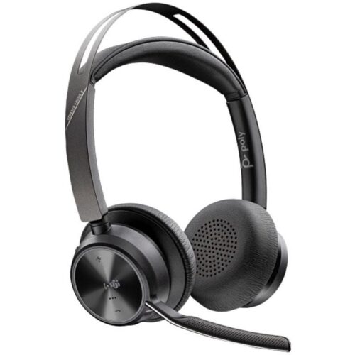 Auriculares Inalámbricos Poly Voyager Focus 2 para Microsoft Teams + Adaptador USB-C-A + Soporte de Carga/ con Micrófono/ Bluetooth/ Negro