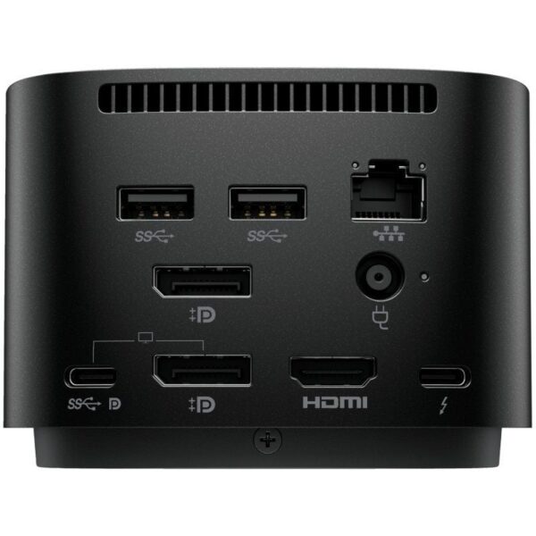 Docking USB Tipo-C HP G4/ 2xUSB/ 2xUSB Tipo-C/ 1xAC/ 1xHDMI/ 1xRJ45/ 2xDisplayPort/ 1xThunderbolt/ 2xUSB PD/ 1xUSB Tipo-C PD/ 2xTarjetas NIC/ Negro