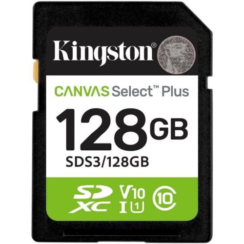 Tarjeta de Memoria Kingston CANVAS Select Plus 128GB SD XC/ Clase 10/ 150MBs