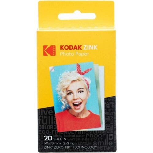 Papel Fotográfico para Cámara Printomatic y STEP Touch Kodak Zink/ 2"x3"/ 20g/ 20 Hojas