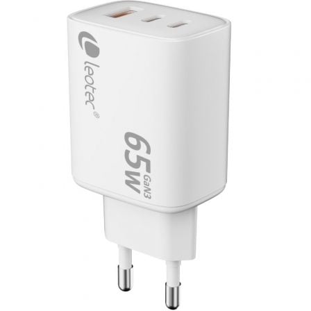 art_leo-carga20lecsph65w3w2_1-1 Cargador de Pared GaN Leotec LECSPH65W3W2/ 2xUSB Tipo-C/ 1xUSB/ 65W