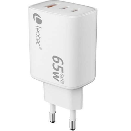 art_leo-carga20lecsph65w3w2_1-2 Cargador de Pared GaN Leotec LECSPH65W3W2/ 2xUSB Tipo-C/ 1xUSB/ 65W