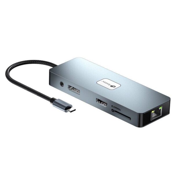 art_leo-dock20leds03_2 Docking USB Tipo-C Leotec LEDS03/ 3xUSB/ 1xUSB Tipo-C PD/ 1xHDMI 4K/ 1xDisplayPort/ 1xVGA/ 1xAudio/ 1xRJ45/ 1xLector Tarjetas SD y MicroSD/ Gris