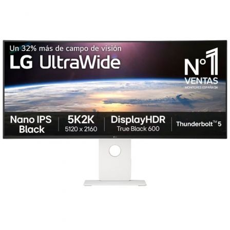 art_lg-m2040u990a-w_1-1 Monitor Gaming Ultraparonámico Curvo LG UltraGear 40U990A-W 40"/ 5K2K/ Multimedia/ 1ms/ 120Hz/ IPS/ Regulable en altura/ Blanco