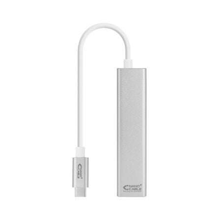 art_nan-adp20102003200404_1 Hub USB Tipo-C Nanocable 10.03.0404/ 3xUSB/ 1xRJ45/ Gris
