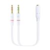 Cable Estéreo Nanocable 10.24.1203/ Jack 3.5 Hembra - 2x Jack 3.5 Macho/ 20cm/ Blanco