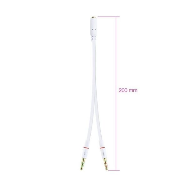 Cable Estéreo Nanocable 10.24.1203/ Jack 3.5 Hembra - 2x Jack 3.5 Macho/ 20cm/ Blanco